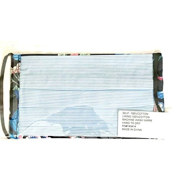 JOHNNY WAS Face Mask Navy Floral Cotton Face Mask - Picture 5 of 6